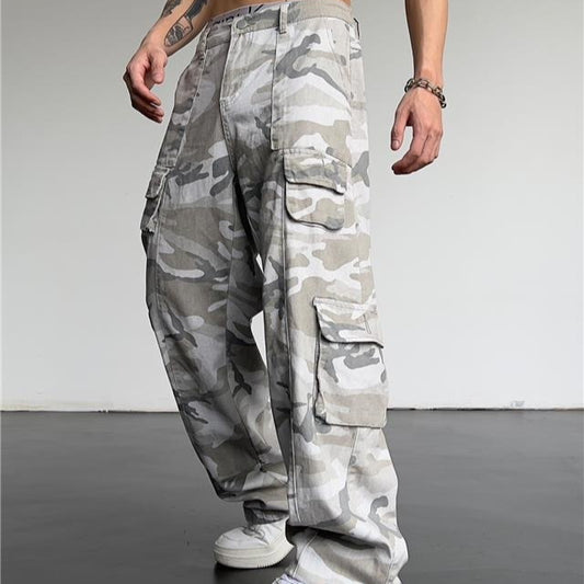 Straight Slimming Draping High Street Pants American Street